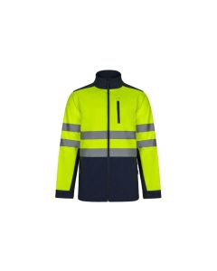 Cazadora softshell alta visibilidad navy / amarillo talla l velilla