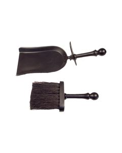 Juego chimenea escobilla y pala negro imex el zorro