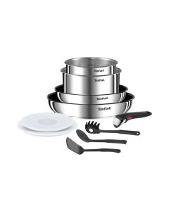 Set ingenio sarten 22+26 cazo 16+18 con tapa+mango+3 utensilios set cocina ingenio 10pzas tefal