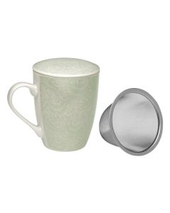 Taza infusion azul con tapa 0,35l 8,5x8,5x10,2cm versa