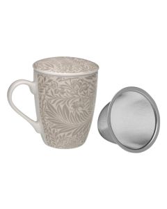 Taza infusion gris con tapa 0,35l 8,5x8,5x10,2cm versa