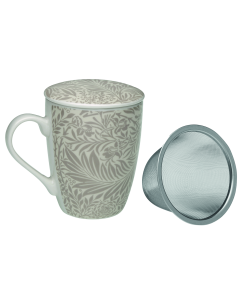Taza infusion gris con tapa 0,35l 8,5x8,5x10,2cm versa