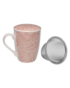 Taza infusion rosa con tapa 0,35l 8,5x8,5x10,2cm versa
