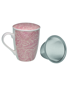Taza infusion rosa con tapa 0,35l 8,5x8,5x10,2cm versa
