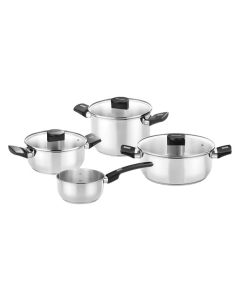 Bateria inox elite tapa cristal baquelita 4 piezas monix