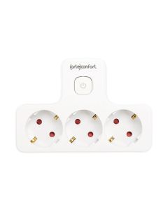 Ladron uno a tres con interruptor blanco 16a 250v ip20 arteconfort 23024281