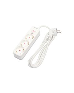 Base multiple con interruptor blanco 3 tomas 1,5mt arteconfort