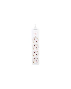 Base multiple con interruptor blanco 4 tomas 5mt arteconfort