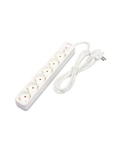 Base multiple con interruptor blanco 6 tomas 1,5mt arteconfort