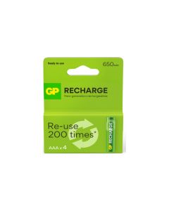 Pila recargable recharge 4 unid lr3 aaa 650 mah gp