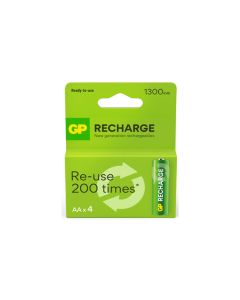 Pila recargable recharge 4 unid lr6 aa 1300 mah gp