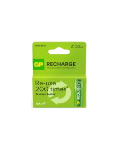 Pila recargable recharge 4 unid lr6 aa 2100 mah gp