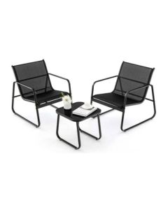 Sillon acero textilene 2 u + mesita palermo import
