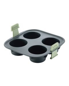 Molde muffins freidora de aire 4 cavidades gris 20x20x6,4cm lekue