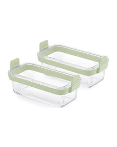 Cestas rectangulares de vidrio transparente (set 2 unidades) 19,9x9,4x8,9cm lekue