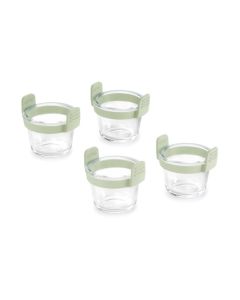 Mini vasos de vidrio transparente (set 4 vasos) 10,9x9,5x9,6cm lekue