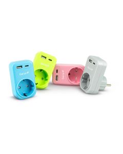 Adaptador schuko usb+usb-c pd20w color surtido garza