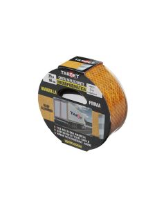 Cinta adhesiva señalización reflectante 25mtx50mm amarilla con base de aluminio target