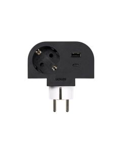 Adaptador giratorio 1 toma blanco 30w simon