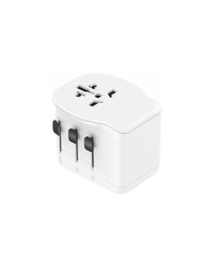 Adaptador enchufe viaje universal 3 usb 65w blanco simon