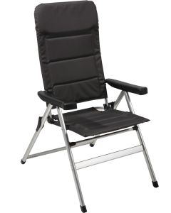 Silla camping plegable posiciones negra 63,5x120cm import