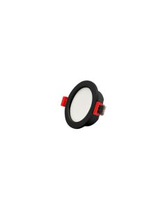 Downlight led empotrar redondo negro lannic 7w 350lm 3cct ip54 cristalrecord