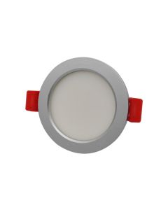 Downlight led empotrar redondo plata lannic 7w 350lm 3cct ip54 cristalrecord