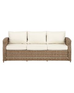 Sofa ratan 3 plazas natural import