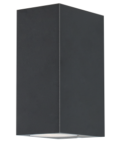 Aplique exterior confo negro 2xgu10 ip44 cristalrecord