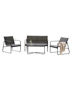 Conjunto cafe acero textilene negro import