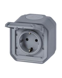 Base schuko superficie gris ip55 new plexo legrand