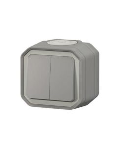 Conmutador superficie doble gris ip55 new plexo legrand