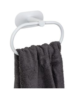 Toallero de aro de acero inoxidable turbo-loc® serie orea white mat wenko