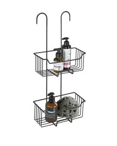 Cesto doble para la ducha de acero inoxidable negro serie milo wenko