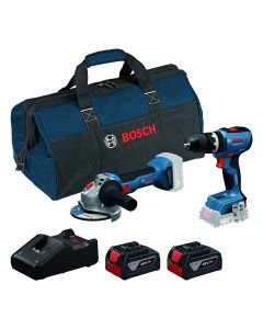 Taladro atornillador impacto gsb 18v-65 + amoladora gws 18v-8 profesional 2 baterias + bolsa bosch