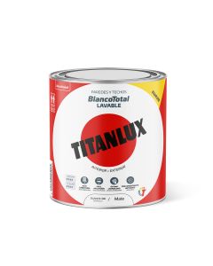 Pintura plastica interior exterior blanco total mate 750 ml blanco titanlux