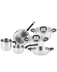 Bateria acero inox tapa cristal induccion magnific (6 piezas+2tapas) magefesa