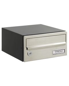 Buzon horizontal slim comunidad interior inox/antracita 12x24x25cm arregui