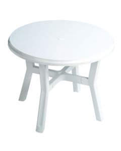 Mesa redonda blanca ø 95 cm garden life