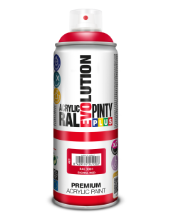 Pintura spray acrilica evolution brillo 520 cc ral 3001 rojo señal pintyplus