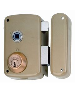 Cerradura sobreponer picaporte y palanca izquierda accionable mediante manivela 70x45mm hierro esmaltado 5056bhe70i lince 5056bhe70i