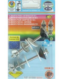 Tornillo inodoro cisterna baja s&m 2 pz 320385