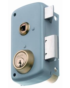 Cerradura sobreponer picaporte y palanca derecha 75x45mm gris 2556bpr-70-d mcm 2556bpr-70-d