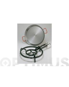 Paellero gas butano 2 fuegos 40cm hierro m400 la ideal