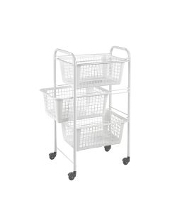 Verdulero cocina 3 cestos 38x30x68cm plastico blanco san diego metaltex