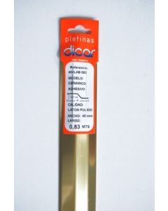 Pletina perfilada distinto nivel adhesivo 83x4mm acero inox laton dicar