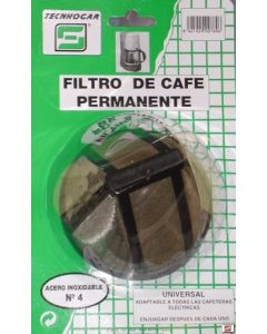 Filtro cafe permanente metalico tecnhogar 00769
