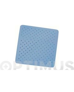 Alfombra baño antideslizante ducha 54x54cm azul donaplus 831