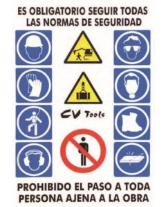 Cartel señalizacion combinado 100x70cm pvc cv tools