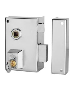 Cerradura sobreponer picaporte y palanca derecha accionable mediante manivela 70x45mm hierro esmaltado 56br70d/1 cvl